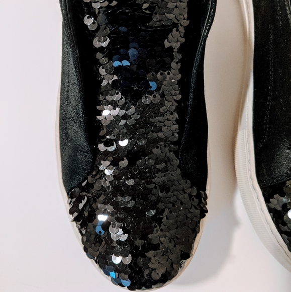 Anthropologie J/Slides Black Sequin Slip Ons SZ 8 - Picture 3 of 8